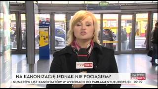 Ponad 600 Pilegrzymów Zostanie W Kraju? Pociąg Odwołany Tvp Info, 25.04.2014