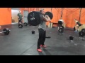 Hang clean double @ 134 kg. (295#)