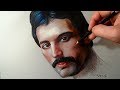 Drawing Freddie Mercury ♔ Queen, Time Lapse