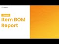 What is Item BOM report on TranZact?