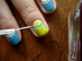Lemon and Lime half moon manicure nails: a collaboration with Smurfette005!