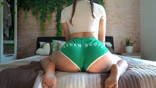 Booty Control/Twerk in Green Vegan Booty Shorts