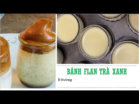 Cách làm bánh Flan trà xanh