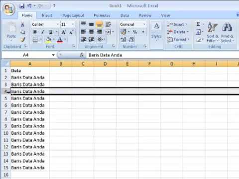 Cara Cepat untuk memasukkan "Rows Kosong" diantara Semua Baris data