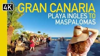 (Cc) Stunning 4K Walk From Playa Del Inglés To Maspalomas, Gran Canaria - 2024