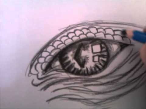 how to draw dragons eye - YouTube