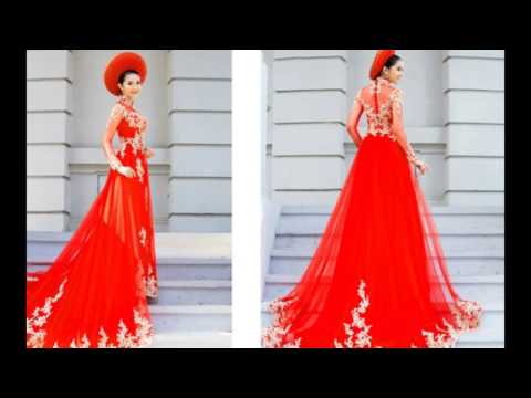 Những mẫu áo dài cưới cho các nàng
