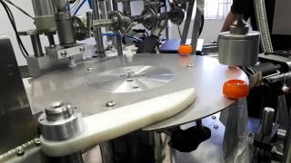 Máquina llenadora de bolsas tipo doypack semi automática con alimentador de bolsas