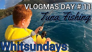 Tuna Fishing Whitsunday Islands. Sailing And Off The Tender Boat Australian Travelling Family.