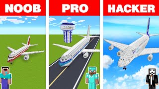 Minecraft NOOB vs PRO vs HACKER: AIR PLANE HOUSE BUILD CHALLENGE in Minecraft An