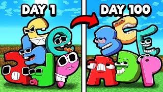 100 Days Survival As Alphabet Lore Minecraft
