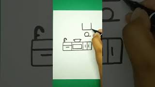 How To Draw Kitchen Cabinet