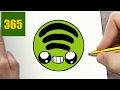 hur man ritar LOGO SPOTIFY KAWAII STEG FÖR STEG - kawaii ritningar lätt