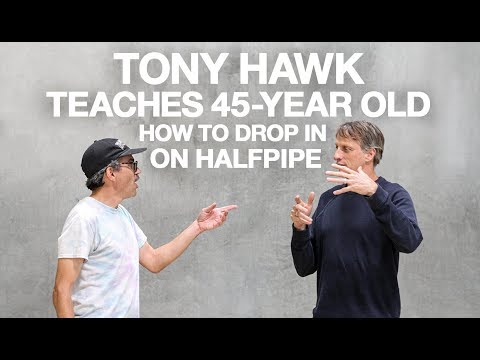 Tony Hawk Teaches 45-Year-Old How To Drop In On Halfpipe