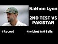 #NathanLyon #PkVsAus Nathan Lyon Takes 4 Wickets In a Over   Pakistan Vs Australia 2nd Test Day 1