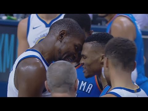 Kevin Durant vs Russell Westbrook Heated Exchanges! Thunder Dominate Warriors! 2017-18 Season