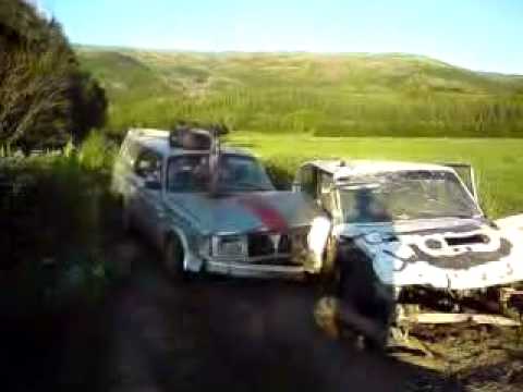 volvo 240 turbo loaded with crazy people crash high speed redneck driving