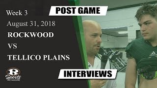 RHS Tiger Football - Rockwood Vs Tellico Plains Post Game Show 8/31/2018