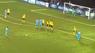 18/09/13: Napoli - Borussia D. 2-1 Punizione-gol di Insigne live dai distinti...