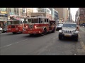 FDNY ENGINE 54 RETURNING TO IT'S FIREHOUSE ON W. 48TH ST. IN MIDTOWN, MANHATTAN, NEW YORK CITY.