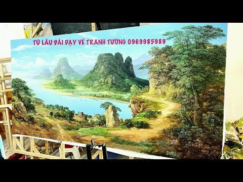Siêu phẩm tranh sơn thủy phong cảnh Việt Nam treo tường cực đẹp