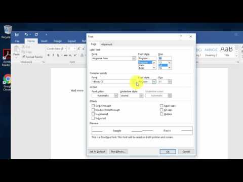 ตั้งค่าฟอนต์เริ่มต้น Microsoft Word ตามฟอนต์ที่ต้องการ