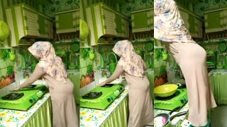 Bunda Hijab Cantik Lagi Beres Beres Dapur