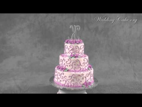 White Wedding Cake Purple Wedding Cake Lavender Scrolls