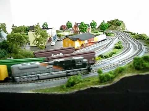 Kato N Scale trains on a N scale train layout - YouTube