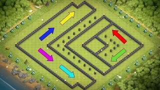 New Best Th11 Trophy Basewar Base 2017 - Trap Base, Dead Zones Funnel - Anti-Bowler