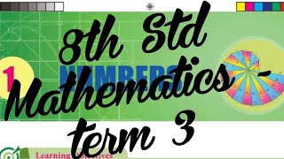 8th Std Math (new book) - Term 3 - 1st chapter (square, cube and exponents )