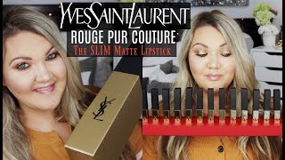 YSL ROUGE PUR COUTURE THE SLIM MATTE LIPSTICKS | 16 SHADES +  LIP SWATCHES