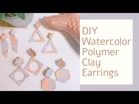 DIY Watercolor Pastel Abstract Polymer Clay Earrings Tutorial | How To Make Polymer Clay Earrings - YouTube