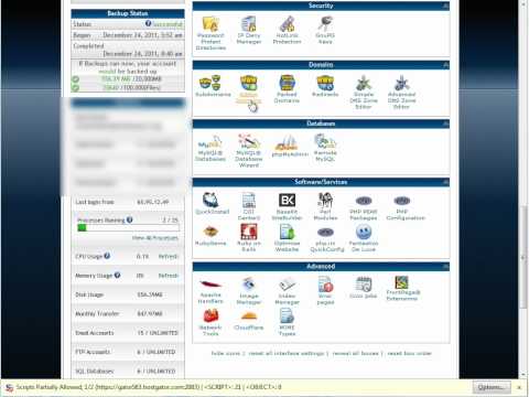 Foto web hosting control panel host gator