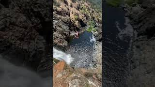 Massive Waterfall Jump😨 #Fyp #Shorts #Viral #Waterfall