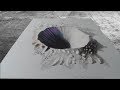 CRATER ILLUSION - Drawing 3D Crater - Anamorphic Illusion on Paper
