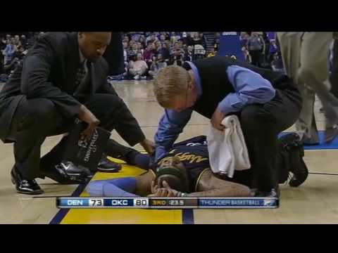 Carmelo Anthony Collapses and Play Goes On