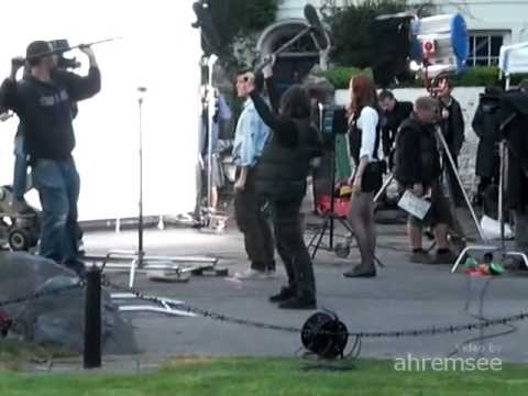 Doctor who filming - Matt Smith with Karen Gillan - Longer Video