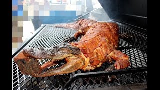 Cooking Full Crocodile Roast BBQ - How To Cook Crocodile