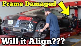 Can A Salvage Supercar With Frame Damage Be Aligned Let 39 S Find Out On My Audi R8 Can A Salvage Supercar With Frame Damage Be Aligned Let 39 S Find Out On My Audi R8