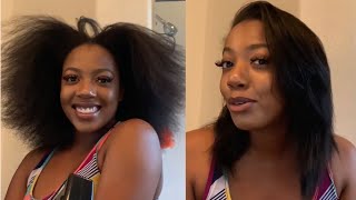 The Process!! | WASH, BLOW DRY, STRAIGHTEN | The Whole Shabang ! Natural Hair Journey ♡
