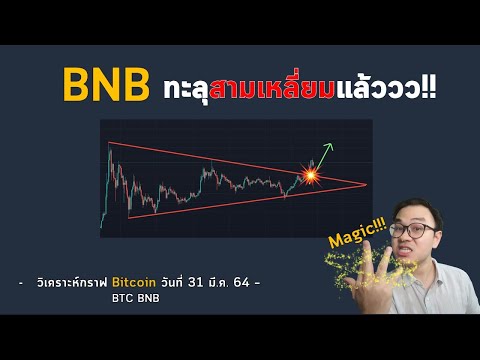 BNB ทะลุสามเหลี่ยมมแล้ววว พร้อมบินหรือยัง!!! l บทิวเคราะห์กราฟบิดคอยน์ Bitcoin วันที่ 31 มีนาคม 2564