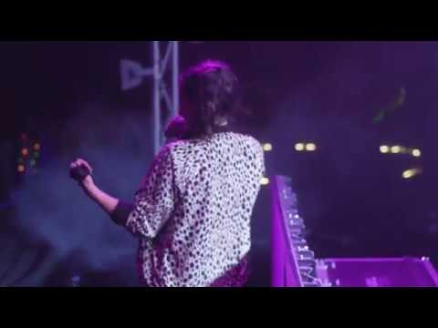 Rhiannon Roze rapping one of her songs live at Clustxr Fest (closing set)