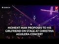 Moment man proposes to his girlfriend on stage at Christina Aguilera's Liverpool gig