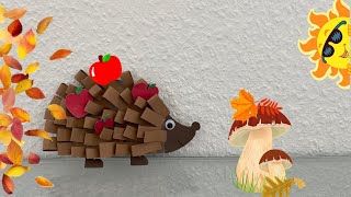 How To Make Paper Hedgehog Craft For Kids | Fall Craft Idea For Kids | Як Зробити Їжачка З Паперу