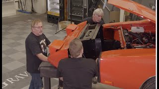 INSTALLING THE STEEL FACTORY NOSE ON A REAL DAYTONA CHARGER. YEAH, IT TAKES THREE PEOPLE.