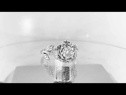 Rose Flower Diamond Engagement Ring, Floral Anniversary ring 1.01 Carat , GIA Certified 14K White, Rose, Yellow Gold Handmade Rose Flower Diamond Engagement Ring, Floral Anniversary ring 1.01 Carat , GIA Certified 14K White, Rose, Yellow Gold Handmade