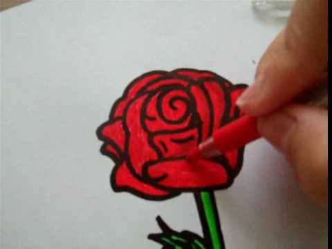 How to draw a rose on paper [for RandomRainbow11] - YouTube