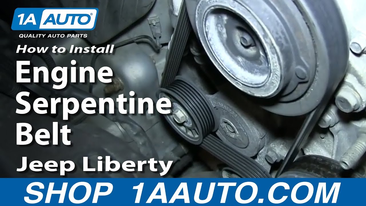 How To Install Replace Engine Serpentine Belt Jeep Liberty YouTube