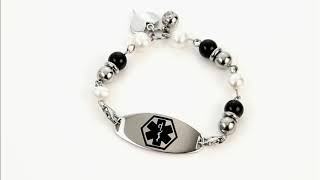 Engravable Charms Medical Alert Bracelet for Women Engravable Charms Medical Alert Bracelet for Women video thumbnail